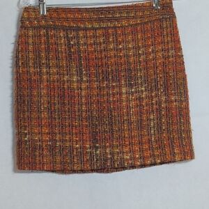 Outback Red Sz S Chic Multicolor Tweed Skirt